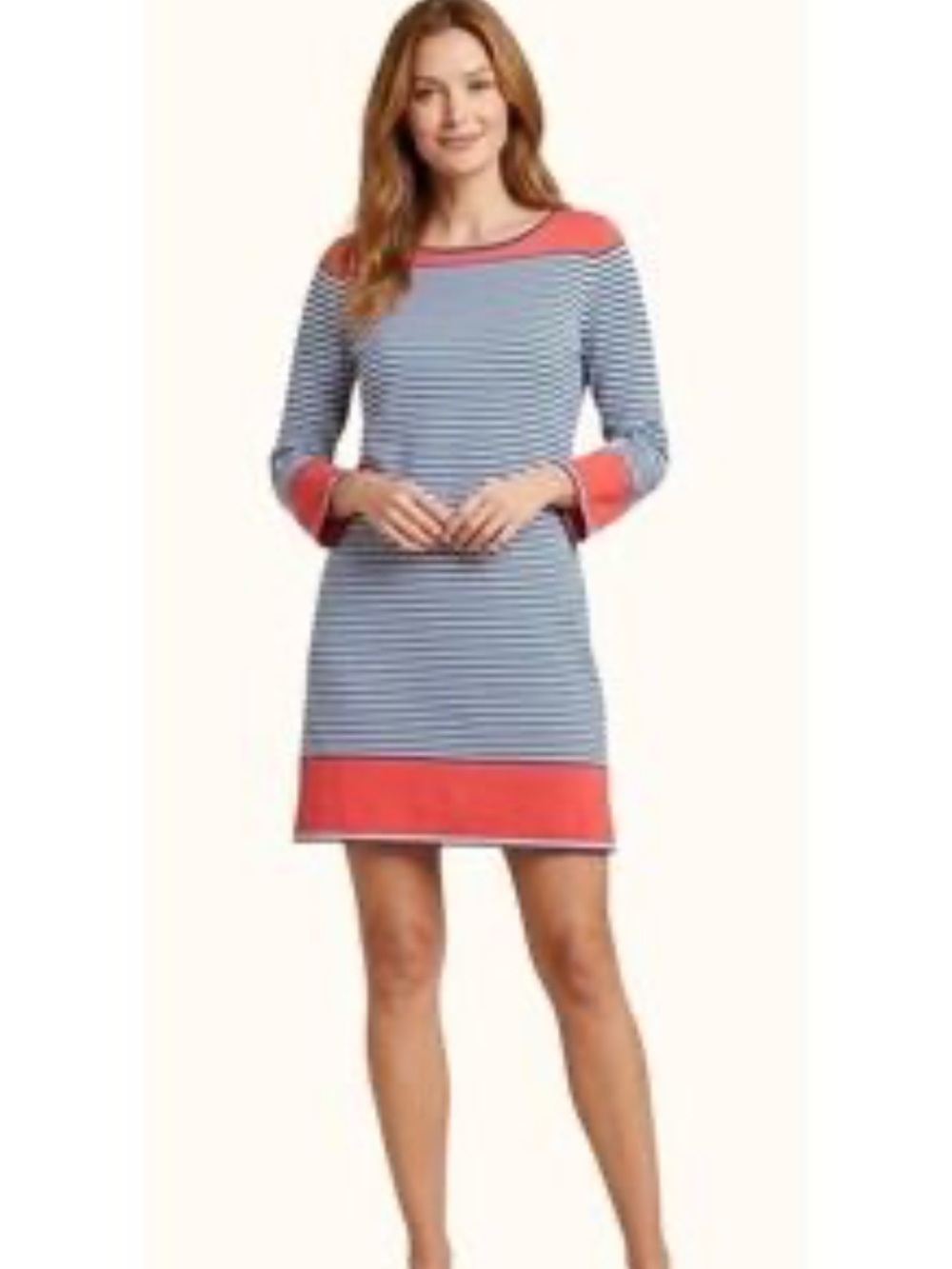 STS Sail To Sable Women's Striped Boatneck Shift Dress Size Large